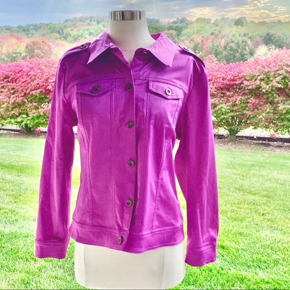 Joan Rivers Y25 Retro Glam Bright Bold Purple Jacket - Picture 1 of 11